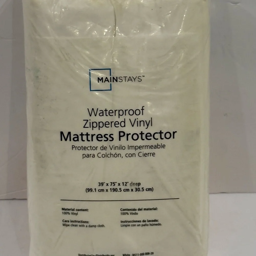 Mainstays Waterproof Vinyl Mattress Protector - White